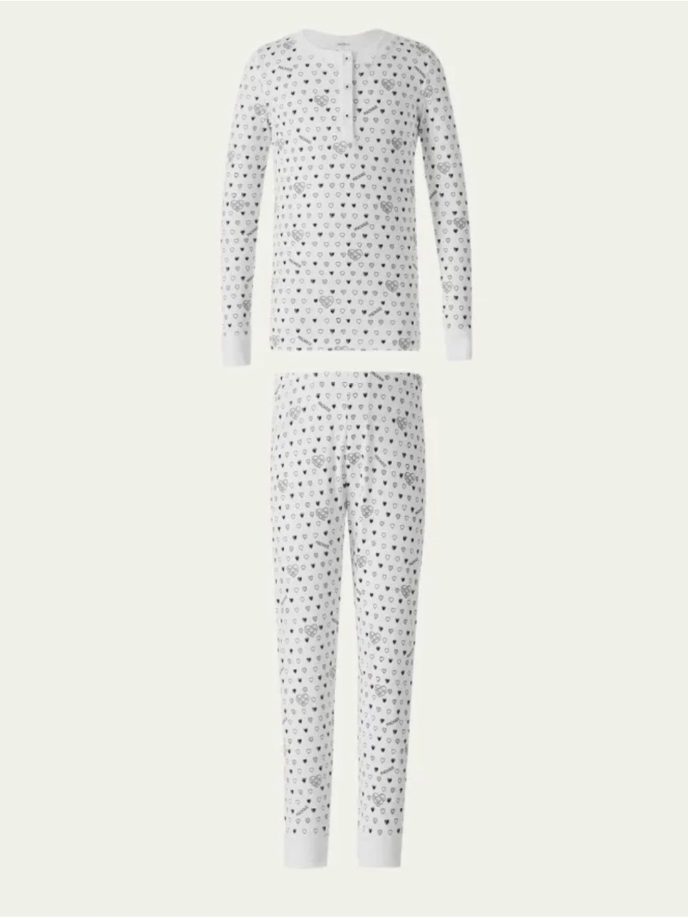 Mackage X Roller Rabbit Kid's Quilted Hearts Pajamas Size 8 New 2 Piece Set